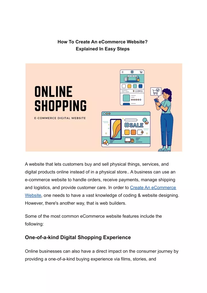 how to create an ecommerce website explained