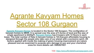 Agrante Kavyam Homes Sector 108 Gurgaon