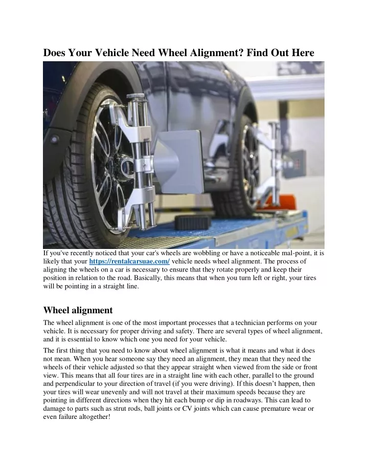 does your vehicle need wheel alignment find