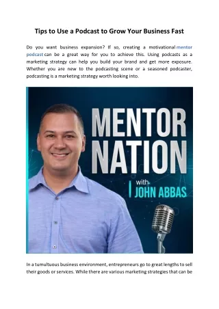 tips to use a podcast to grow your business fast