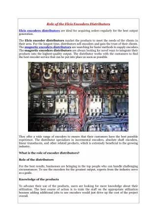 role of the elcis encoders distributors