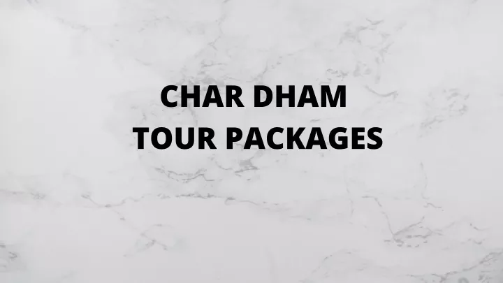 char dham tour packages