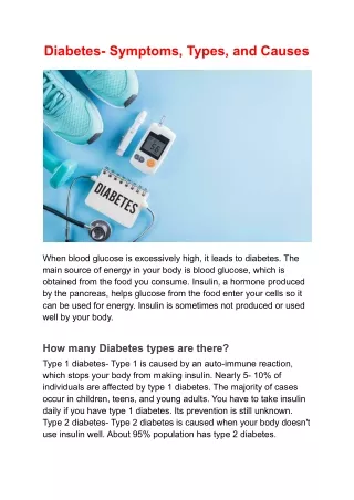 Diabetes- Symptoms, Types, and Causes