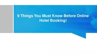 9 Things You Must Know Before Online Hotel Booking | Deccan Serai
