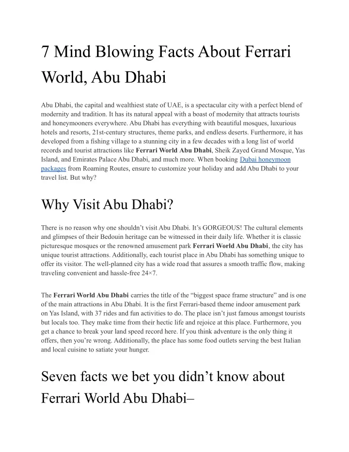 7 mind blowing facts about ferrari world abu dhabi