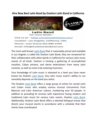hire now best latin band by ovation latin band