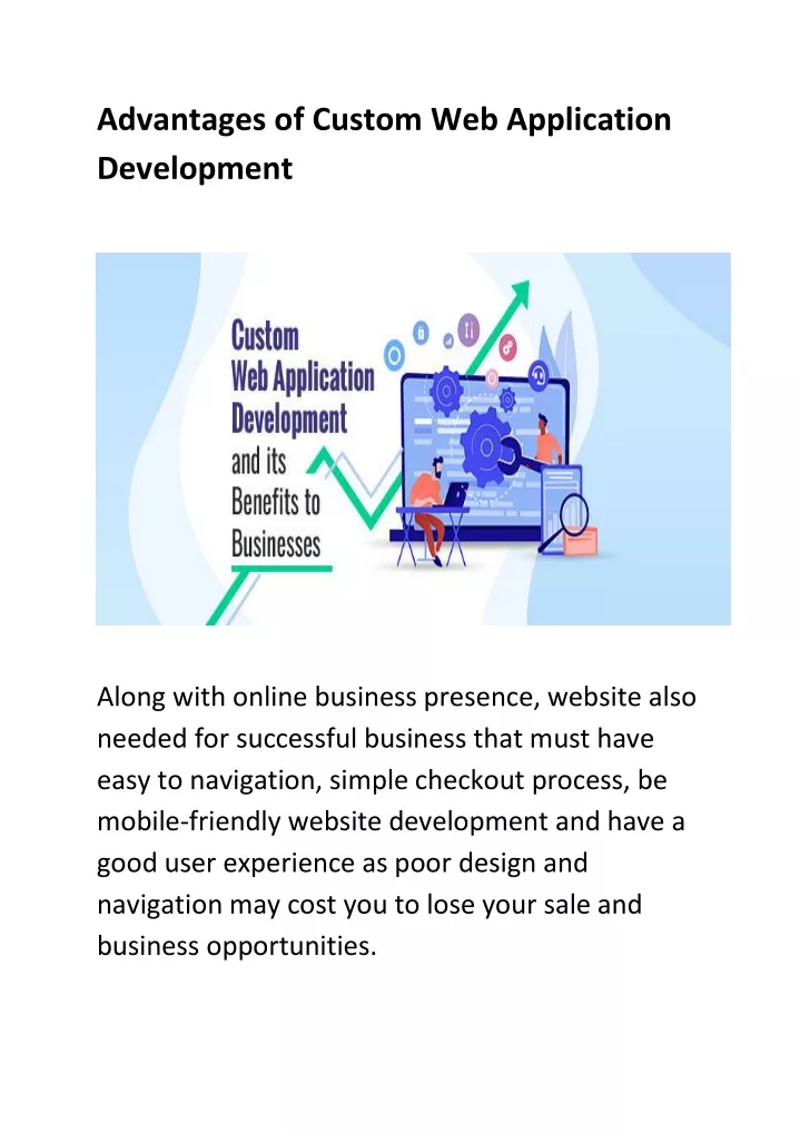 advantages of custom web application development