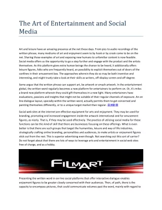 the art of entertainment and social media