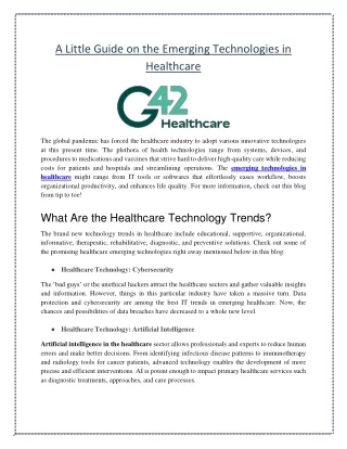 a little guide on the emerging technologies