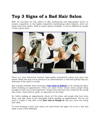 Top 3 Signs of a Bad Hair Salon