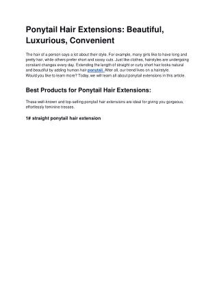 ponytail hair extensions beautiful luxurious convenient