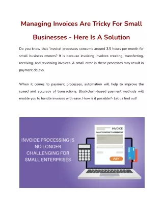managing invoices are tricky for small