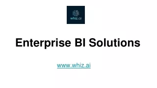 Enterprise BI Solutions - WhizAI