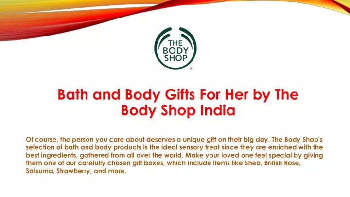 bath and body gifts for her by the body shop india