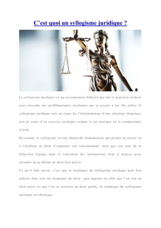 c est quoi un syllogisme juridique