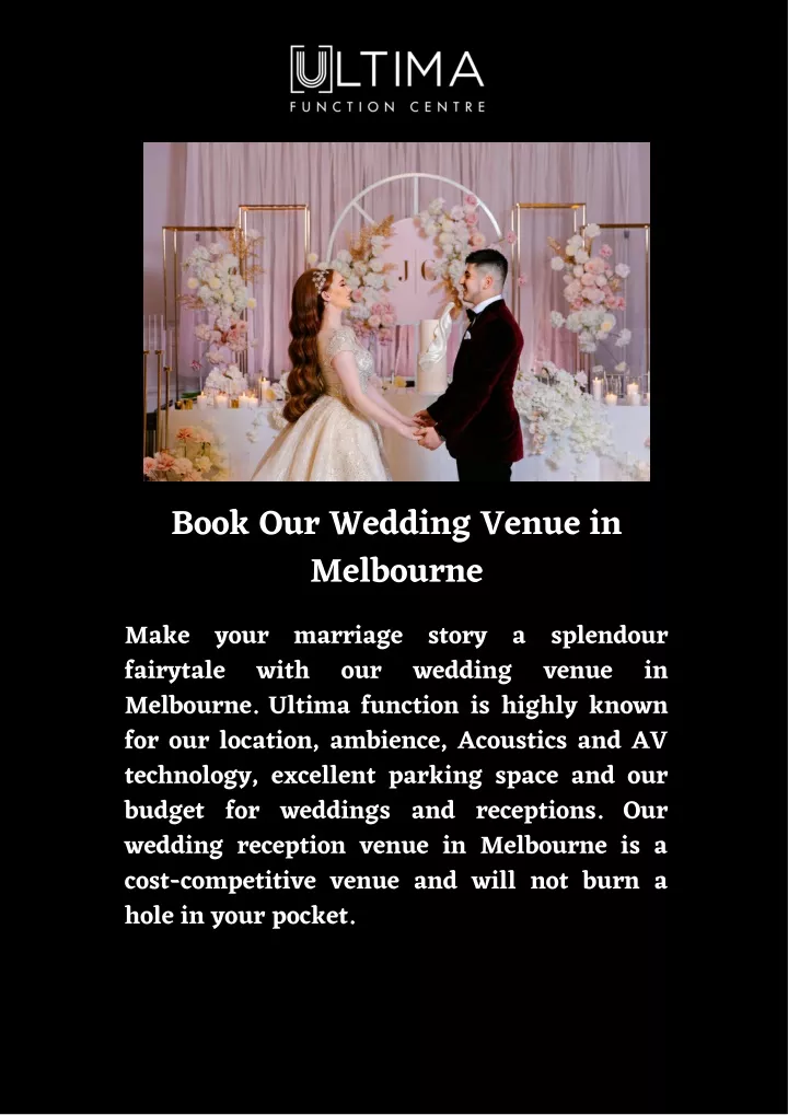 book our wedding venue in melbourne make your