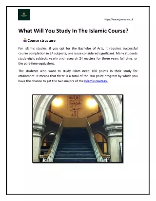What Will You Study In The Islamic Course?