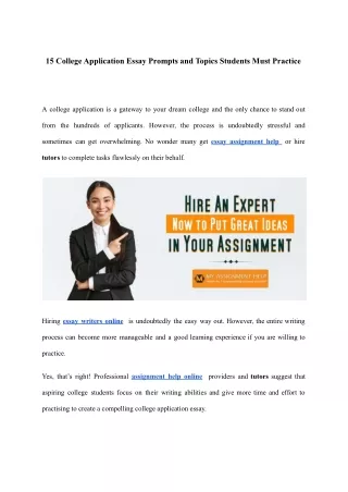 15 college application essay prompts and topics