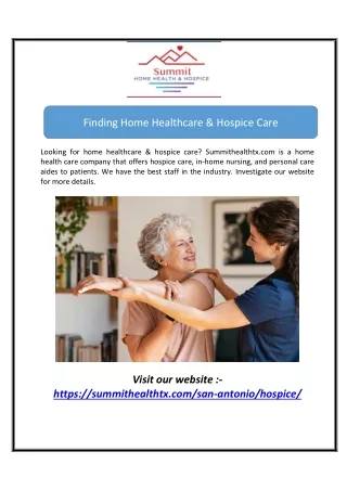 Finding Home Healthcare & Hospice Care