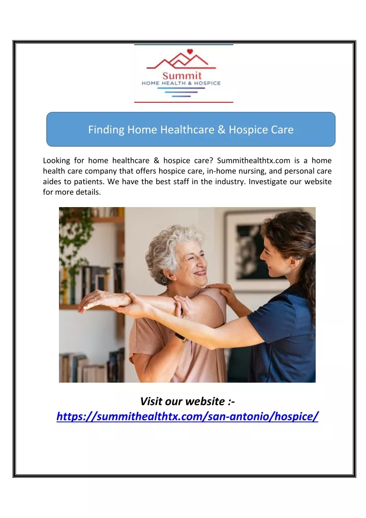 finding home healthcare hospice care
