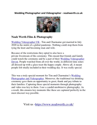 Wedding Photographer and Videographer - noahwerth.co.uk