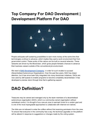 Top Company For DAO Development _ Development Platform For DAO
