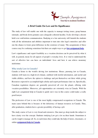 a brief guide on law and its significance