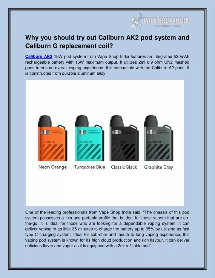 why you should try out caliburn ak2 pod system