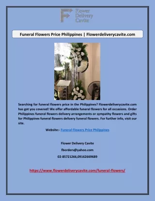 funeral flowers price philippines
