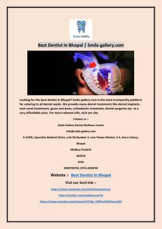 best dentist in bhopal smile gallery com