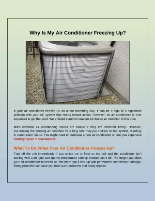What Causes My Air Conditioner to Freeze?