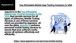 top affordable mobile app testing company in usa