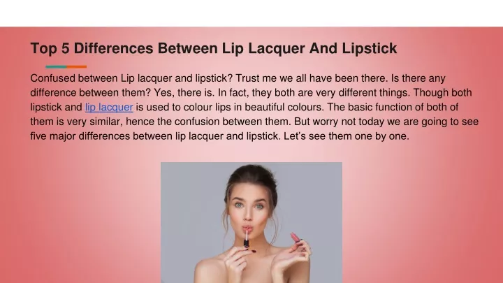 top 5 differences between lip lacquer and lipstick