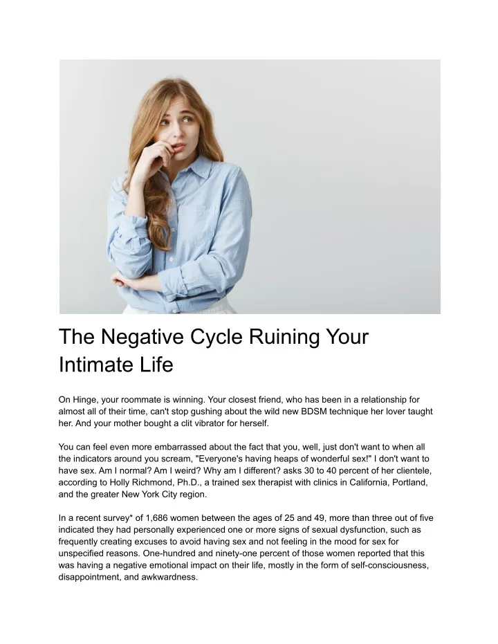 the negative cycle ruining your intimate life