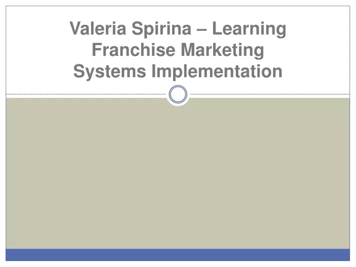 valeria spirina learning franchise marketing systems implementation