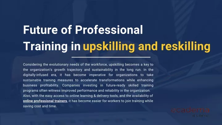 future of professional training inupskilling