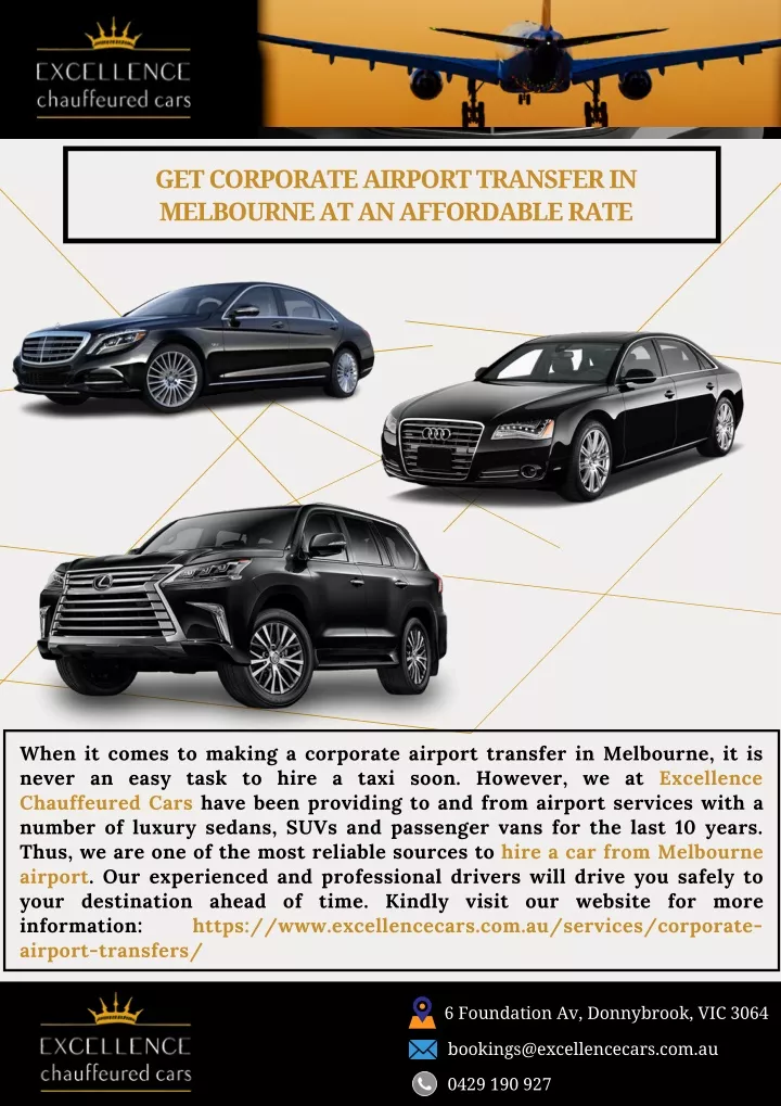 get corporate airport transfer in melbourne