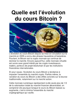 quelle est l volution du cours bitcoin