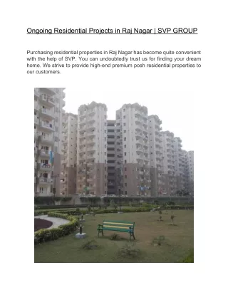 Ongoing Residential Projects in Raj Nagar | SVP GROUP