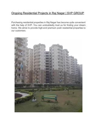 ongoing residential projects in raj nagar