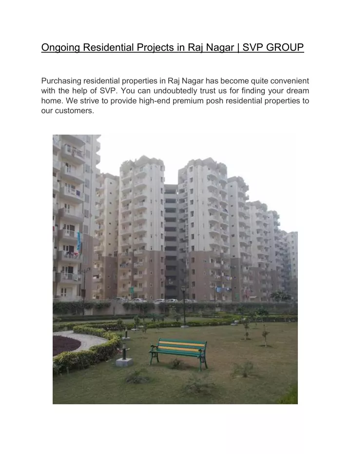 ongoing residential projects in raj nagar