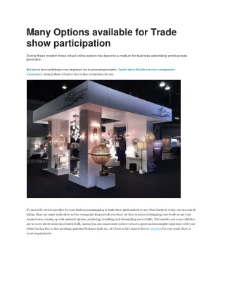 many options available for trade show