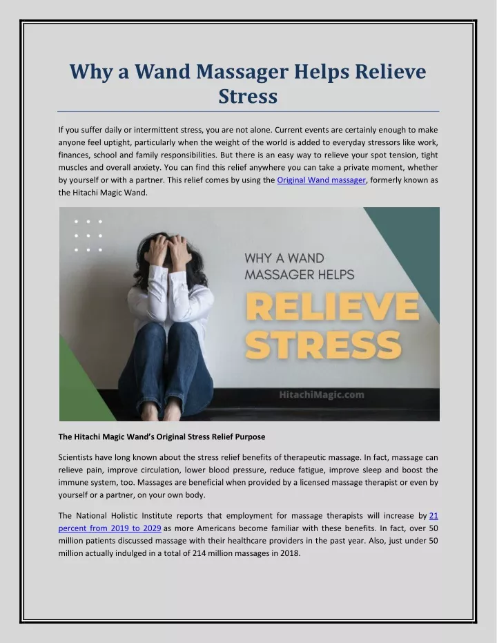 why a wand massager helps relieve stress