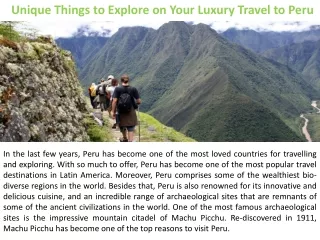 unique things to explore on your luxury travel