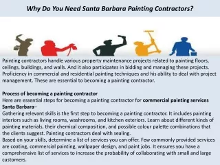 why do you need santa barbara painting contractors