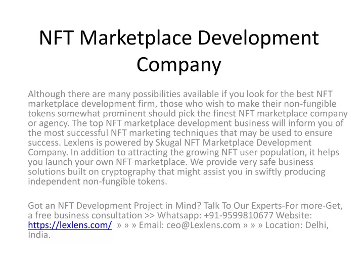 nft marketplace development company