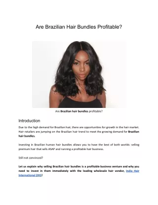 Are Brazilian hair bundles profitable