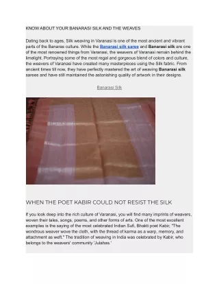 know about your banarasi silk and the weaves