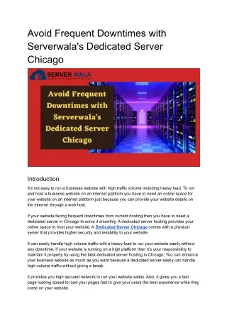 avoid frequent downtimes with serverwala