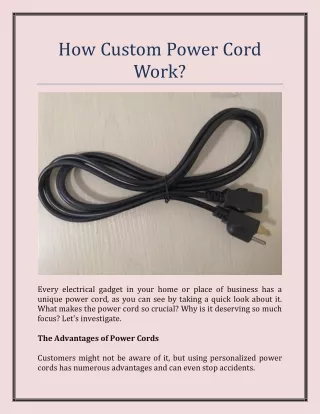 how custom power cord work